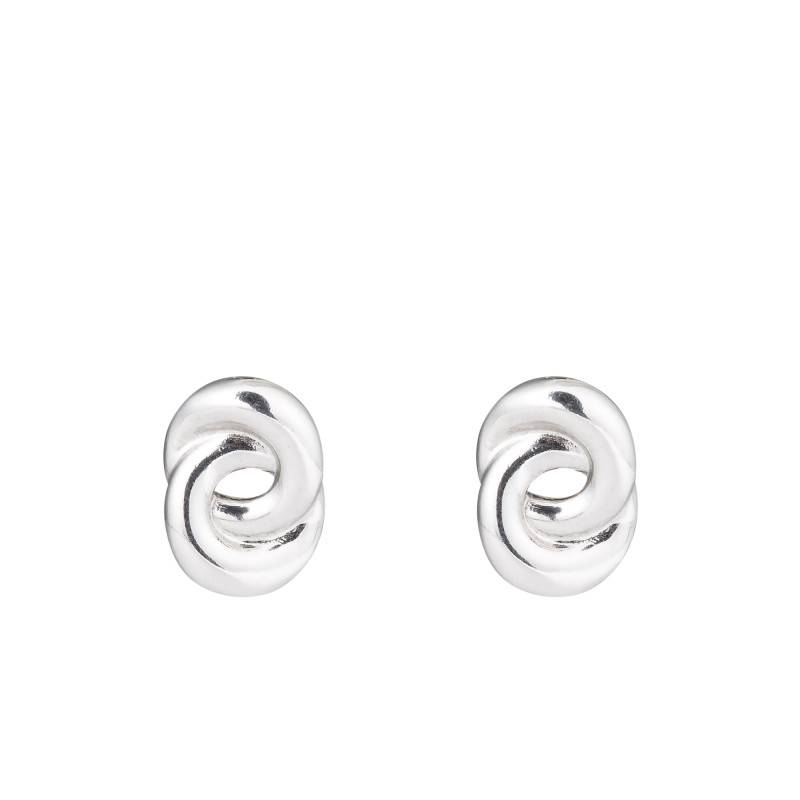 Vérona 925 Silver Interlocked Rings Hoop Earrings - Una Storia
