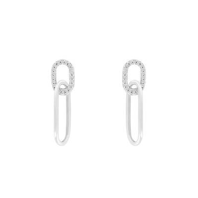 Boucles d'oreilles argent rhodié & oxyde de zirconium - Naïades