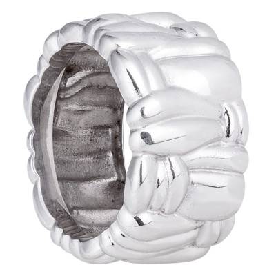 Bague Manhattan Texturée en Argent 925 - Una Storia