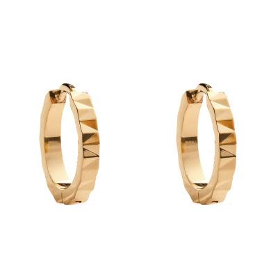 Yellow Gold-Plated Geometric Square Hoop Earrings, 20 mm Diameter - Naïades