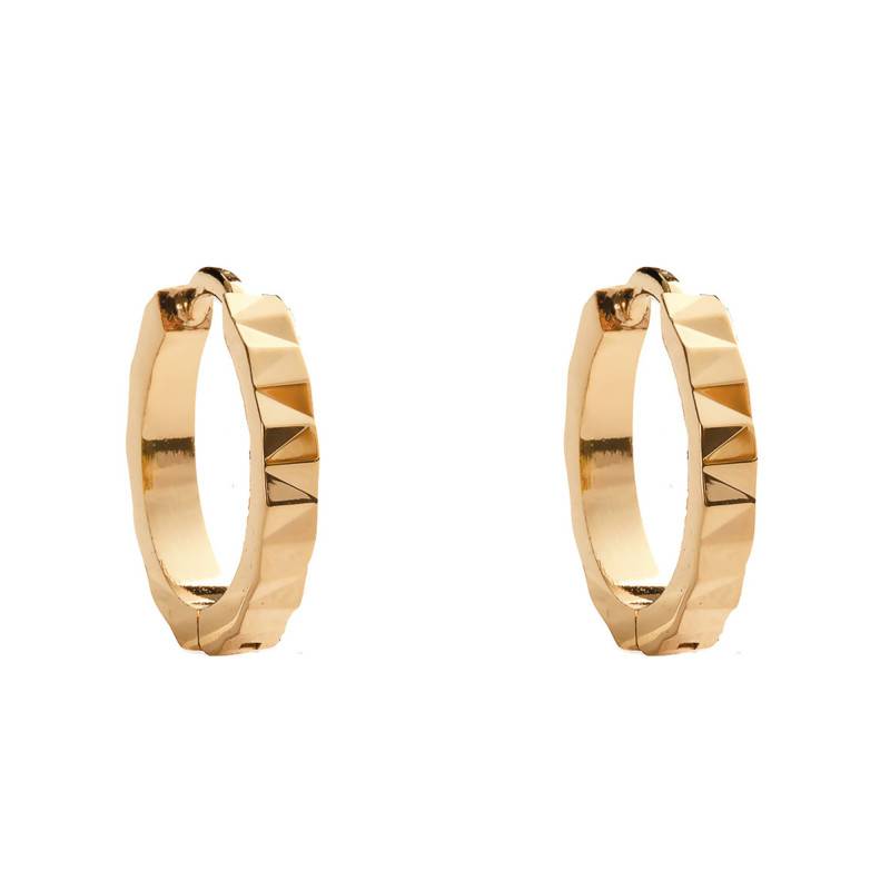 Yellow Gold-Plated Geometric Square Hoop Earrings, 20 mm Diameter - Naïades