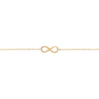 Yellow Gold-Plated Infinity Bracelet, Length 18 cm, Width 1,30 mm - Naïades