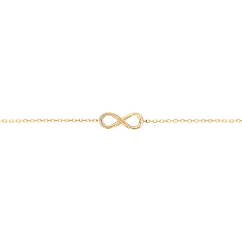 Yellow Gold-Plated Infinity Bracelet, Length 18 cm, Width 1,30 mm - Naïades