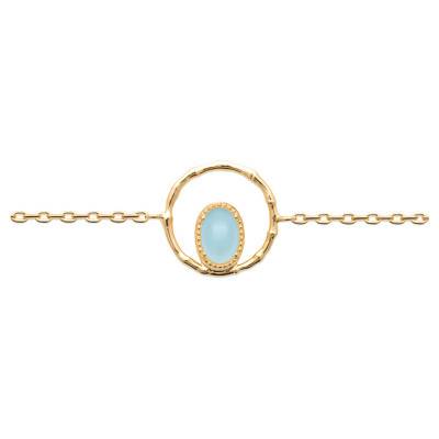 Bracelet plaqué or et agate bleue - Naïades