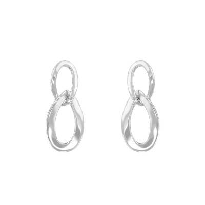 Boucles d'Oreilles Double Ovale Argent 925 - Naïades