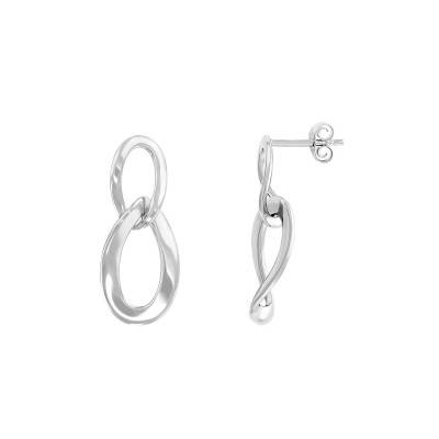 Boucles d'Oreilles Double Ovale Argent 925 - Naïades