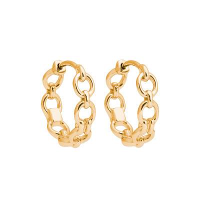 Boucles d'Oreilles Créoles Jaseron Plaqué Or, Diamètre 18 mm - Naïades