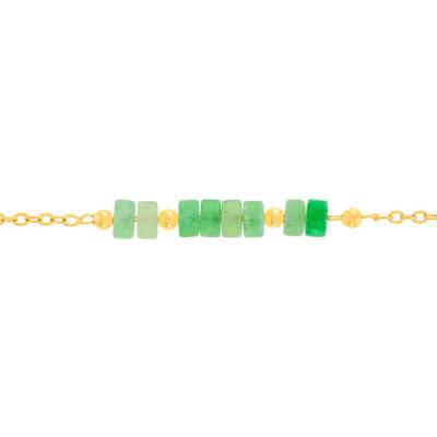 Bracelet Plaqué Or & Quartzite, Longueur 18 cm - Naïades