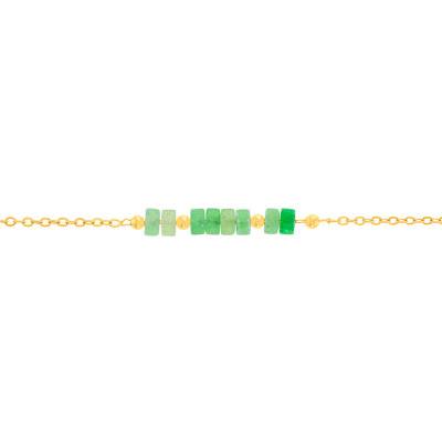 Bracelet Plaqué Or & Quartzite, Longueur 18 cm - Naïades
