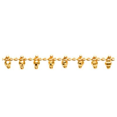 Yellow Gold-Plated Faceted Bead Bracelet, Adjustable Length 16 cm to 18 cm - Naïades