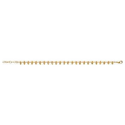 Yellow Gold-Plated Faceted Bead Bracelet, Adjustable Length 16 cm to 18 cm - Naïades