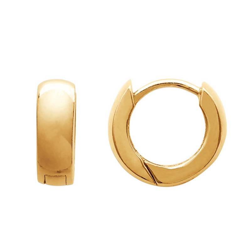 Gold-Plated Rounded Rectangle Wire Hoop Earrings, 12 mm Diameter - Naïades