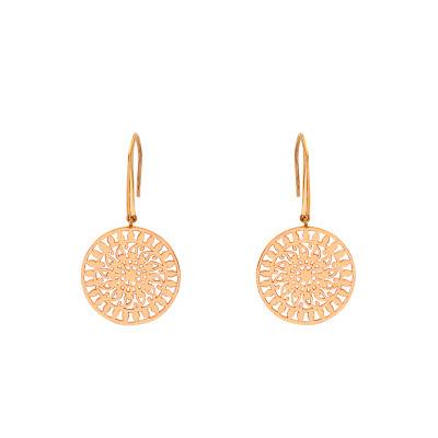 Boucles d'Oreilles Soleil Plaqué Or Rose - Naïades