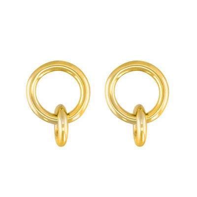 Boucles d'oreilles double anneau, plaqué or - Naïades