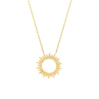 3-Micron Yellow Gold Sun Necklace, 45 cm - Naïades