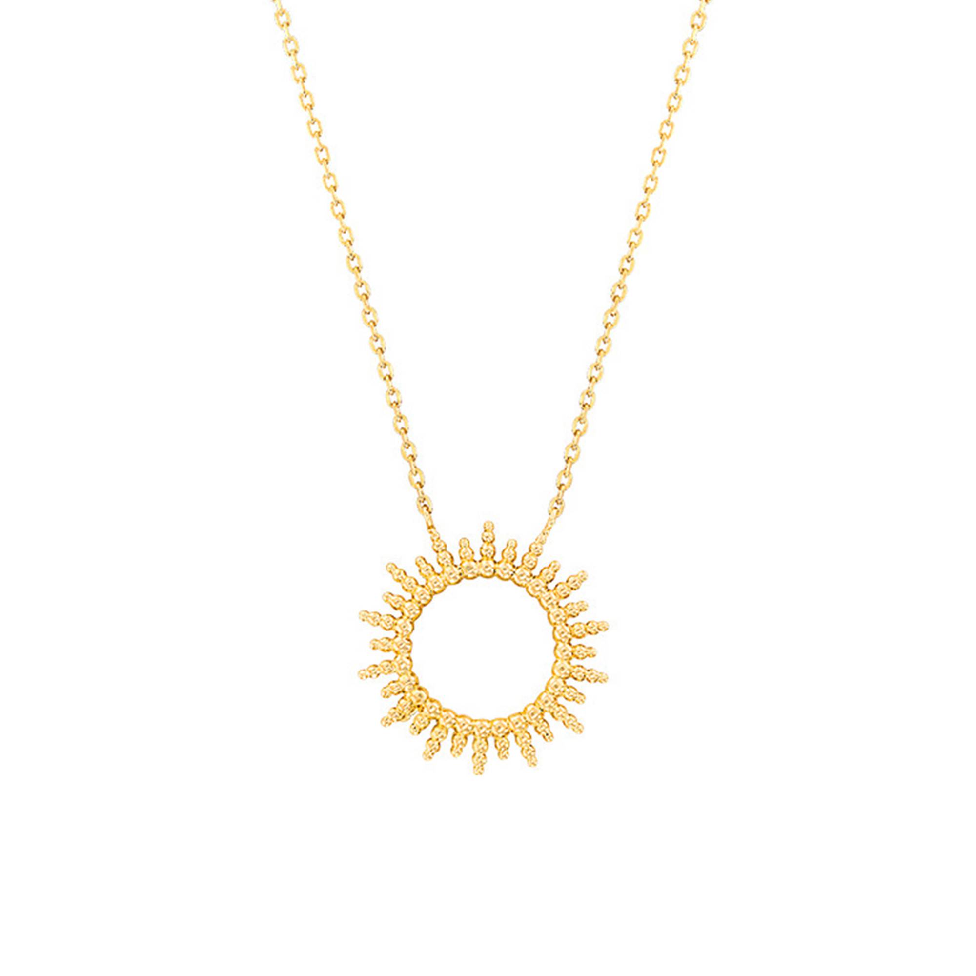 Collier En Or Jaune 18K Avec Pendentif Petit Soleil - Longueur 40/45 Cm, Marque Pegaso Gioielli