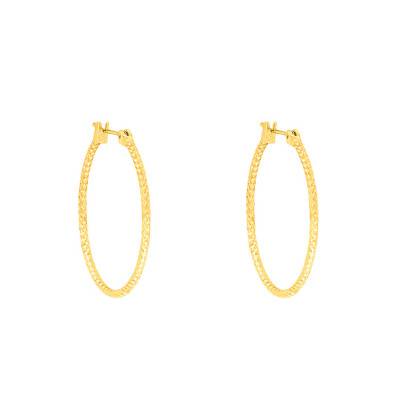 Gold-Plated Hoop Earrings, 2.90 cm Diameter - Naïades
