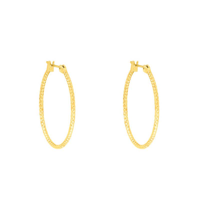 Gold-Plated Hoop Earrings, 2.90 cm Diameter - Naïades