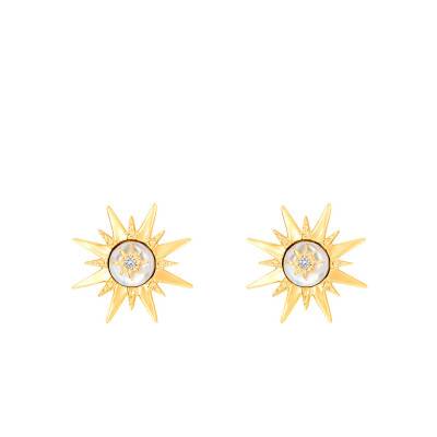 Boucles d'Oreilles Etoiles Plaqué Or Nacre - Naïades