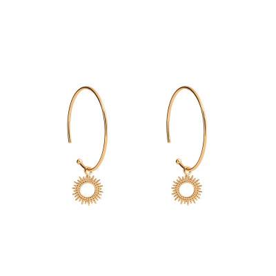 Créoles Rayon De Soleil Plaqué Or, Diamètre 30 mm - Naïades