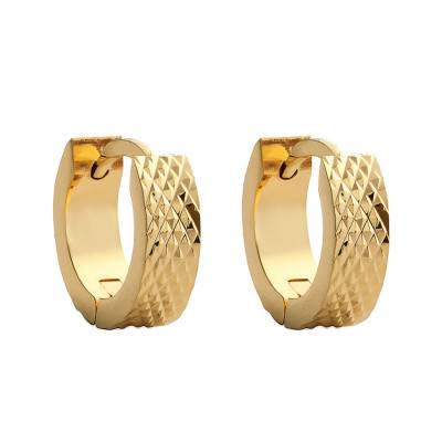 Gold-Plated Metal Hoop Earrings, 12 mm Diameter - Naïades