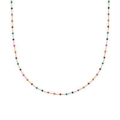 Collier Multicolore en Laiton Plaqué Or 750, Longueur 45 cm - Naïades