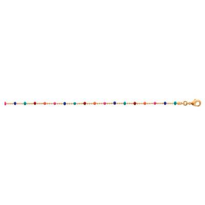Collier Multicolore en Laiton Plaqué Or 750, Longueur 45 cm - Naïades