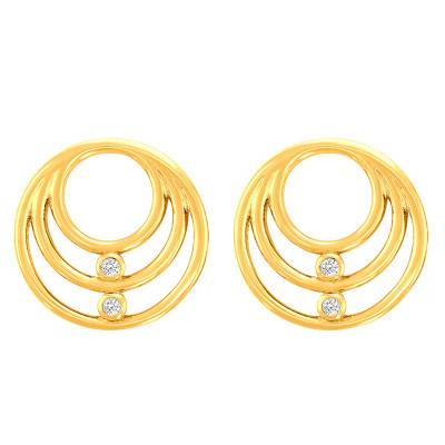 Boucles d'oreilles cercles zircons plaqué or - Naïades