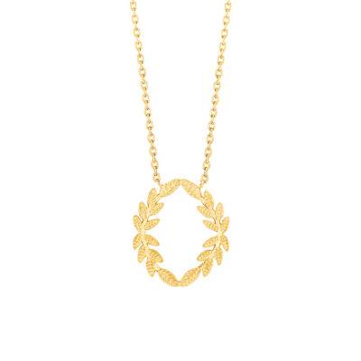 Collier feuilles plaqué or, Longueur 45 cm - Naïades