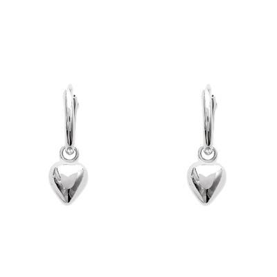 Silver Heart Hoop Earrings, 10 mm Diameter - Naïades
