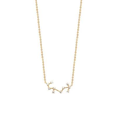 Yellow Gold-Plated Scorpio Constellation Necklace with Oxides - Naïades