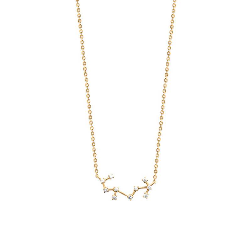 Yellow Gold-Plated Scorpio Constellation Necklace with Oxides - Naïades