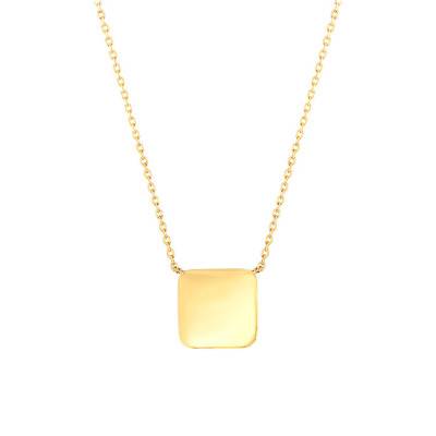 Collier carré plaqué or, Longueur 45 cm - Naïades