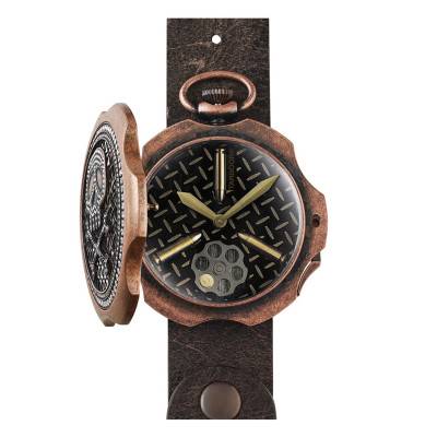 Montre à Gousset Bullet Dirty Bronze Zirconia TB-102-BR-ZW-SL-CP - Tambooro