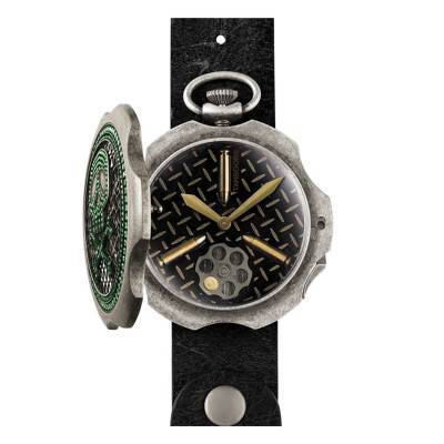 Montre à Gousset Bullet Dirty Silver Green Zirconia Limited Edition TB-102-SL-ZG-SL-CP - Tambooro