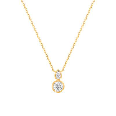 Collier zirconiums blancs, plaqué or, Longueur 45 cm - Naïades