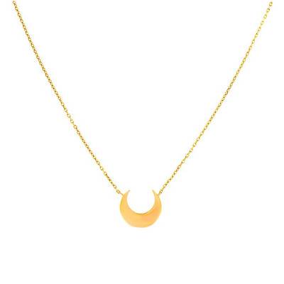Collier Lune d'Artémis Plaqué Or Jaune, Longueur de 40 à 45 cm - Naïades