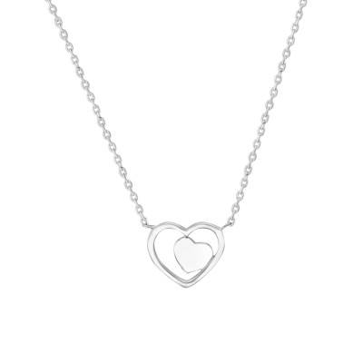 925 Silver Entwined Hearts Necklace, Length 45 cm - Naïades