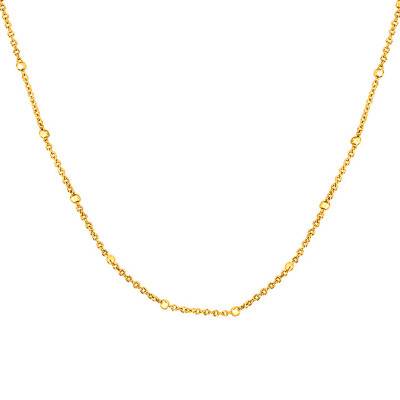 Collier perlé, plaqué or, Longueur 45 cm - Naïades