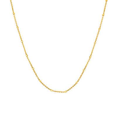 Collier perlé, plaqué or, Longueur 45 cm - Naïades