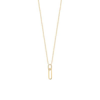 Collier plaqué or rhodié & oxyde de zirconium, Longueur 45 cm - Naïades
