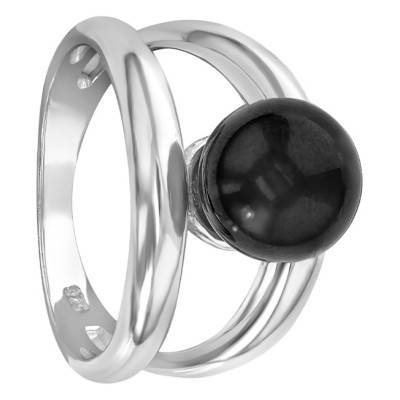 925 Silver & Tahitian Pearl Double Ring - Négoce-îles