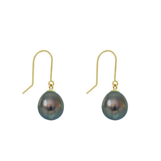 Boucles D'oreilles Perles De Tahiti Baroques - Diamètre 13mm - Argent Fin - Neuf Avec étiquettes
