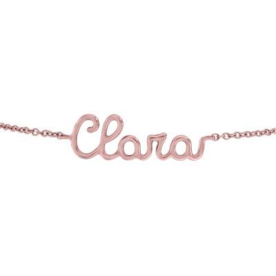 Bracelet Personnalisé Prénom Fil Or Rose, Longueur de 15 à 16 cm, Largeur 1 mm - Emanessence