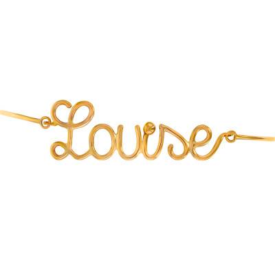 Bracelet Prénom Personnalisé Fil Or Jaune 375, Longueur de 13 à 14 cm, Largeur 1,20 mm - Emanessence