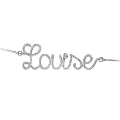 Bracelet Prénom Personnalisé Fil Or Blanc, Longueur de 13 à 14 cm, Largeur 1,20 mm - Emanessence