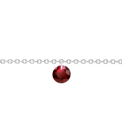 750/1000 White Gold & 4 mm Drilled Ruby Bracelet, Length 14 cm to 17 cm - Ocarat