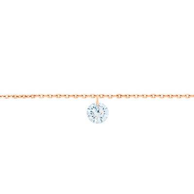 750/1000 Rose Gold & F/VS2 Brilliant Drilled Diamond Bracelet, Length 15 cm to 18 cm - Ocarat