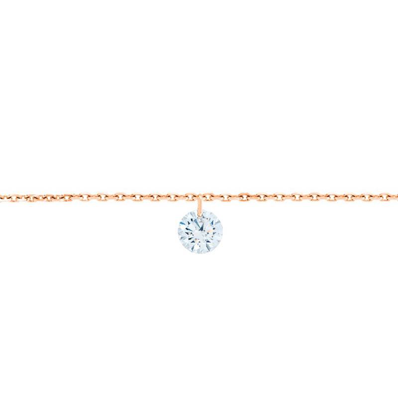 750/1000 Rose Gold & F/VS2 Brilliant Drilled Diamond Bracelet, Length 15 cm to 18 cm - Ocarat