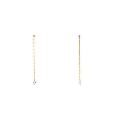 Pendants d'oreilles diamants percés 0.44 ct & or 18K - Ocarat